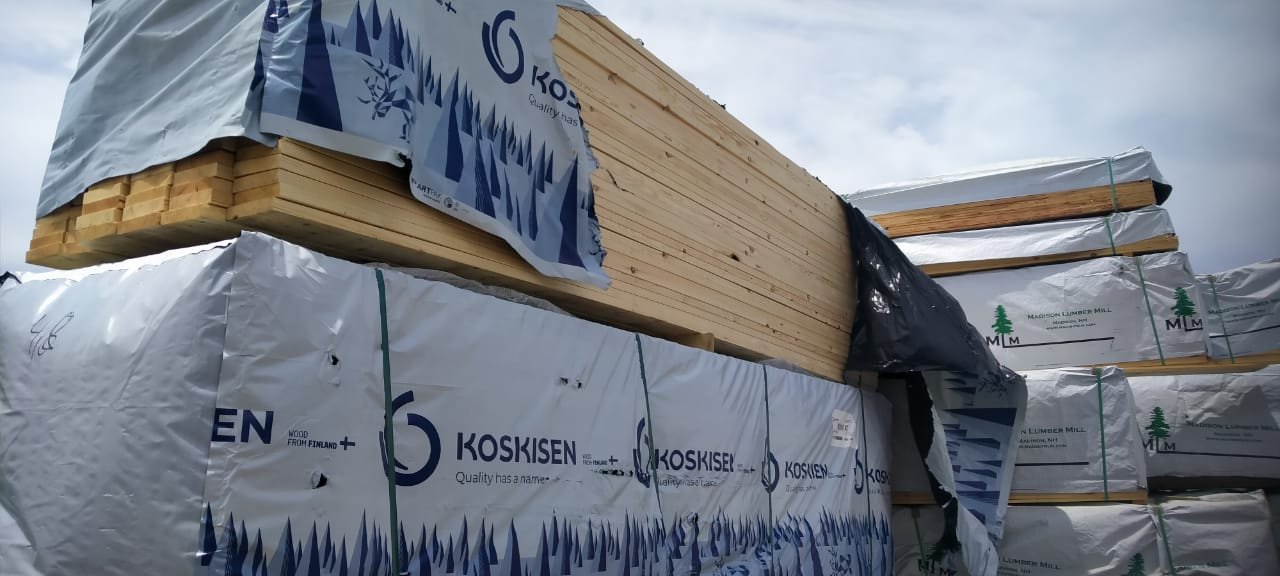 I.S Enterprises imported timber, wrapped and stacked at the warehouse